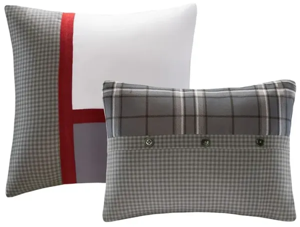 Olliix by Intelligent Design Daryl Grey Twin/Twin XL Comforter Set
