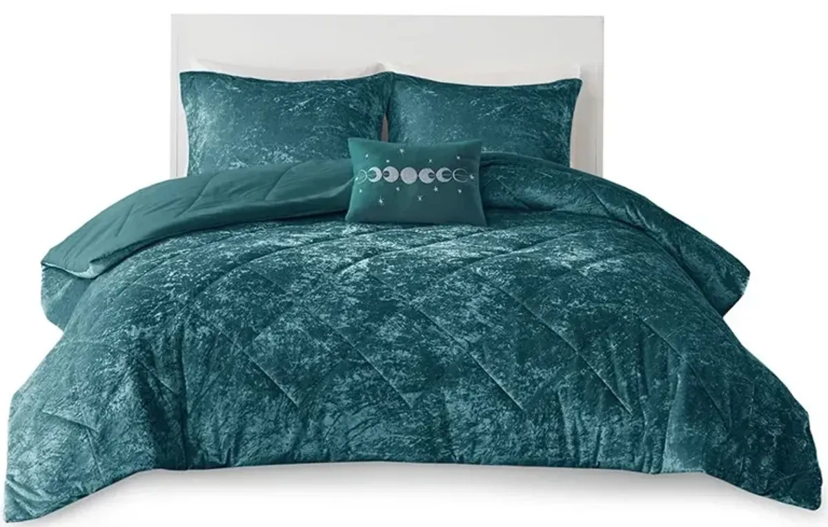 Olliix by Intelligent Design Felicia Teal Twin/Twin XL Comforter Set