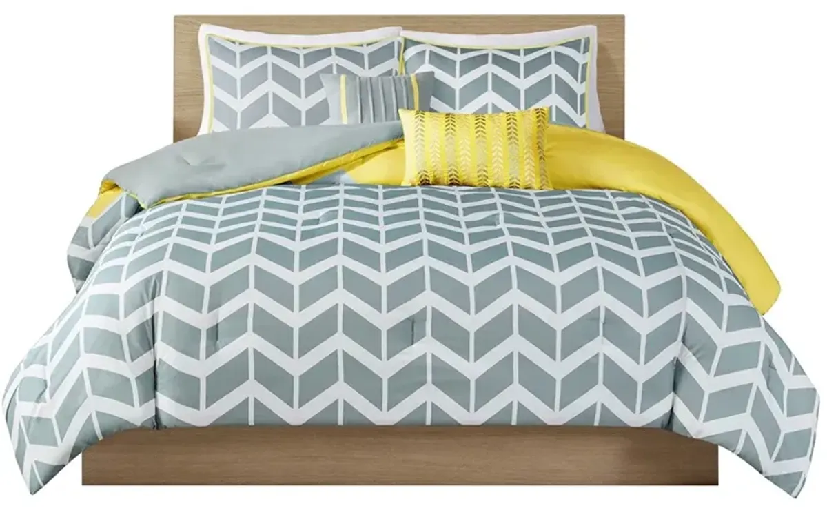 Olliix by Intelligent Design Nadia Yellow King/California King Comforter Set