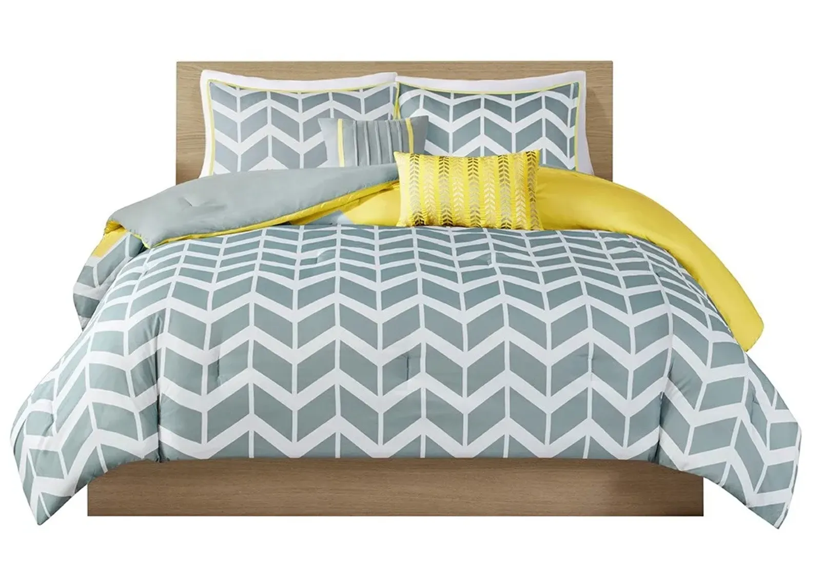 Olliix by Intelligent Design Nadia Yellow King/California King Comforter Set