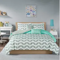 Olliix by Intelligent Design Nadia Teal Full/Queen Comforter Set