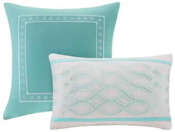 Olliix by Intelligent Design Senna Aqua Full/Queen Comforter Set