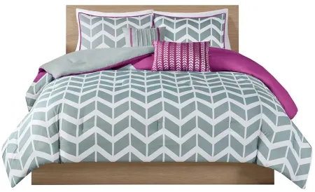 Olliix by Intelligent Design Nadia Purple Full/Queen XL Comforter Set