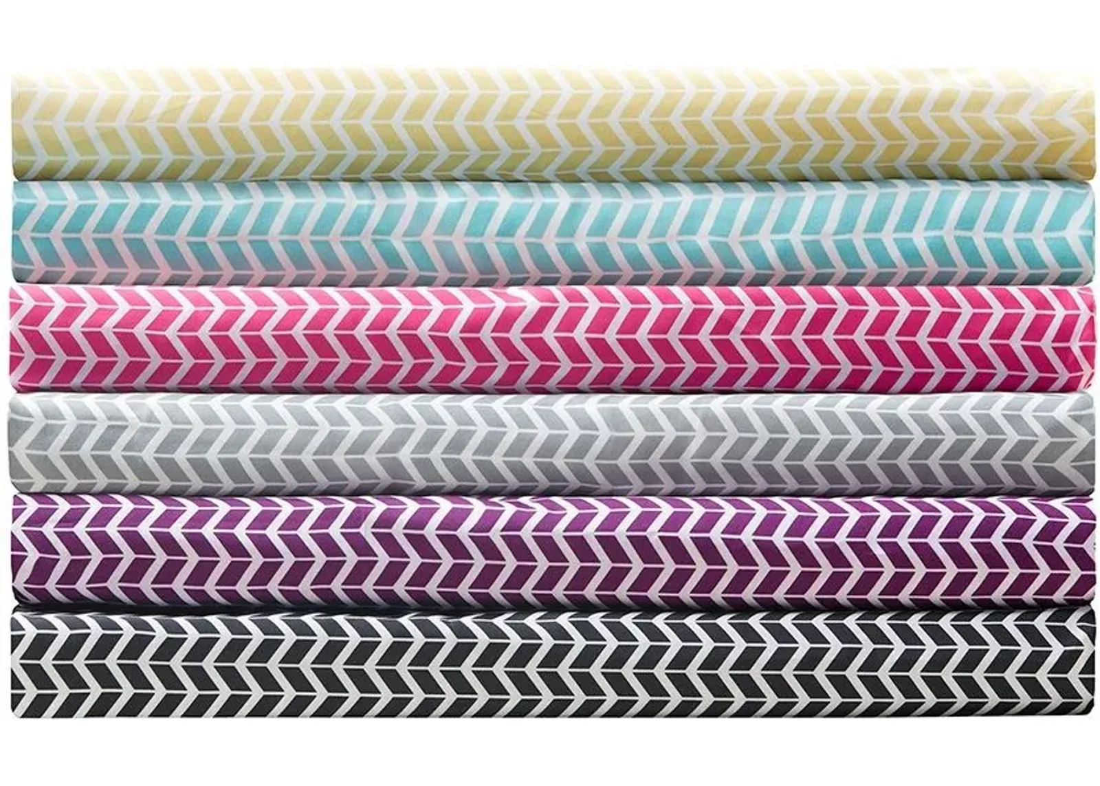 Olliix by Intelligent Design Purple Twin Chevron Printed Microfiber Sheet Set