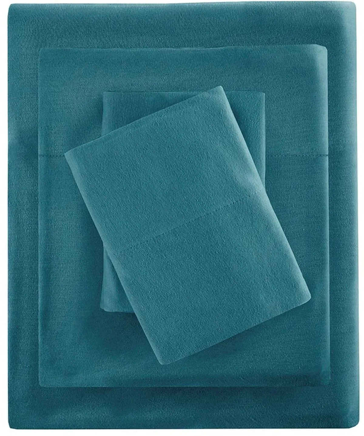 Olliix by Intelligent Design Teal Twin Cotton Blend Jersey Knit All Season Sheet Set