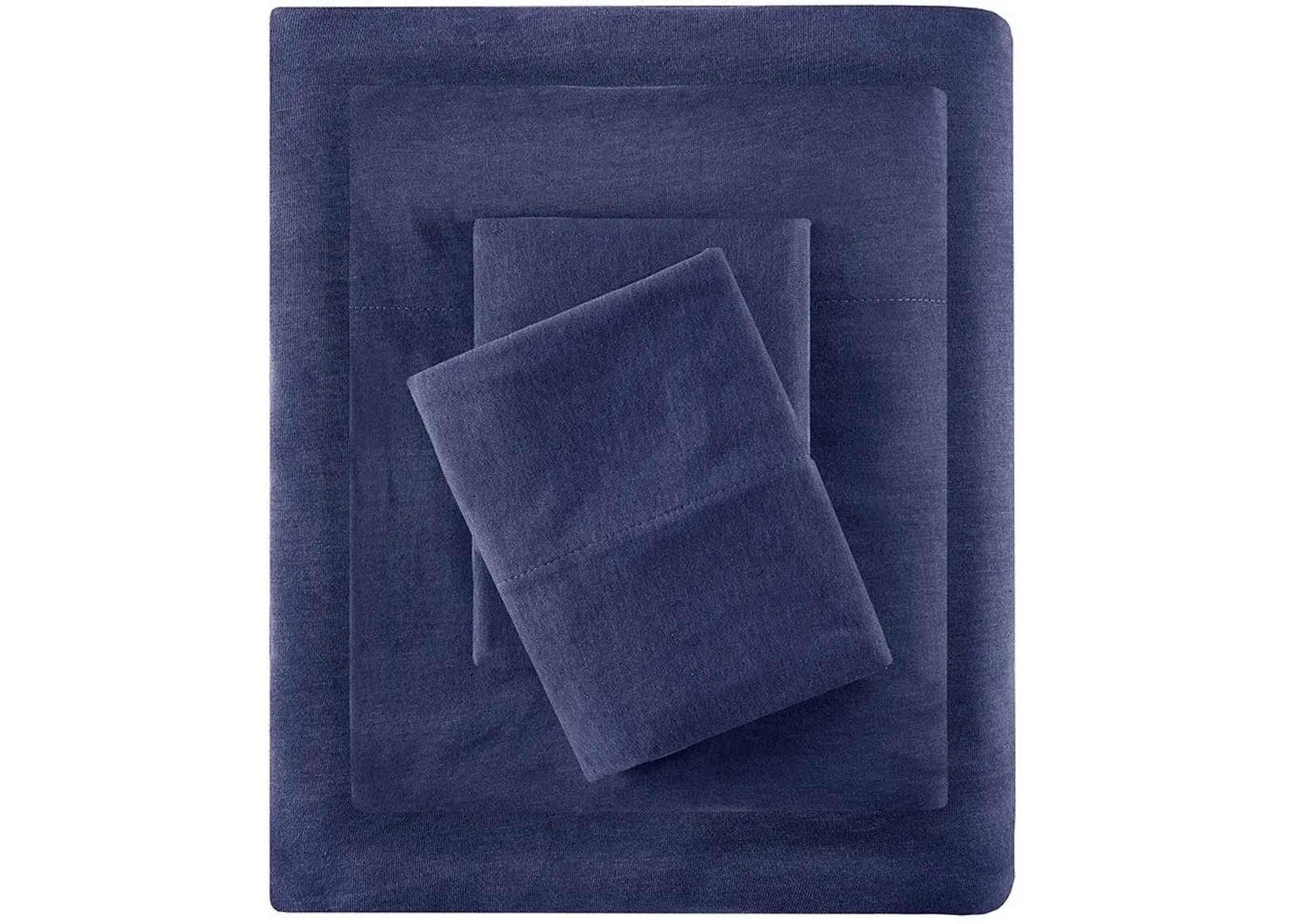 Olliix by Intelligent Design Navy King Cotton Blend Jersey Knit All Season Sheet Set