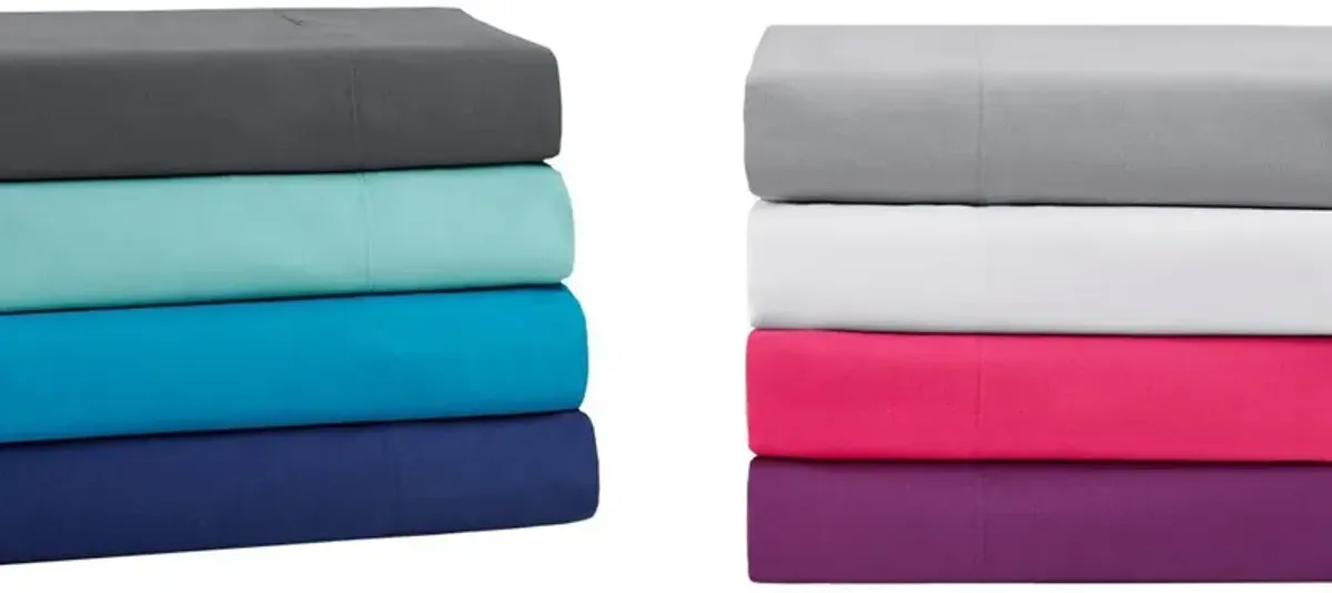 Olliix by Intelligent Design Grey Twin Microfiber All Season Wrinkle-Free Sheet Set