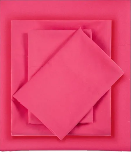 Olliix by Intelligent Design Pink Twin Microfiber All Season Wrinkle-Free Sheet Set