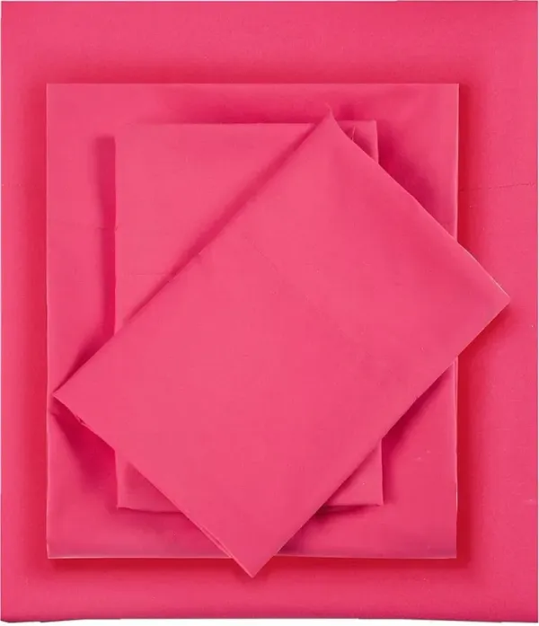 Olliix by Intelligent Design Pink Twin Microfiber All Season Wrinkle-Free Sheet Set