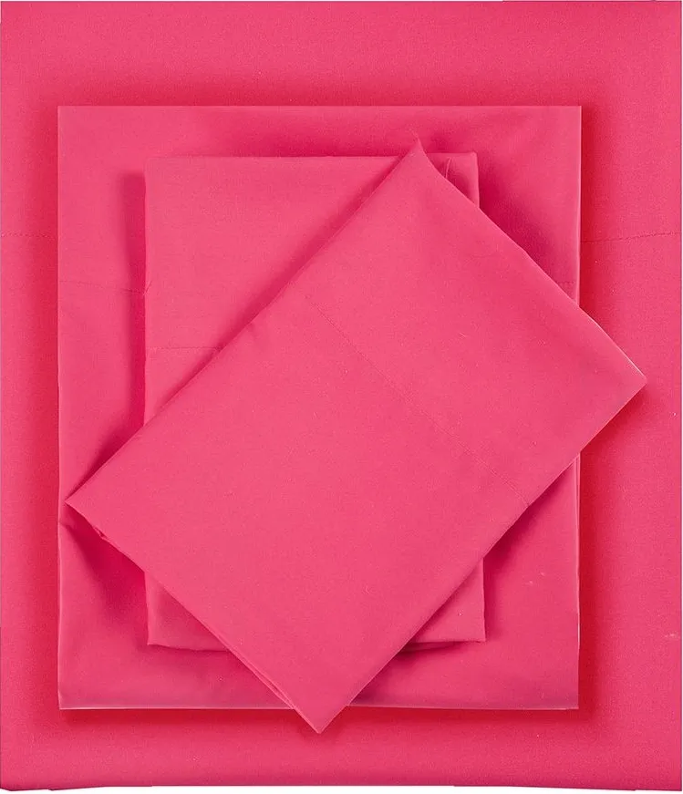 Olliix by Intelligent Design Pink Full Microfiber All Season Wrinkle-Free Sheet Set