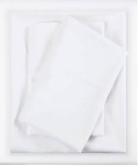 Olliix by Intelligent Design White Twin Microfiber All Season Wrinkle-Free Sheet Set