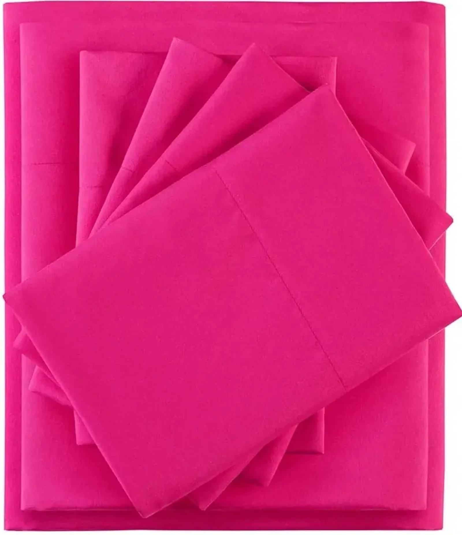 Olliix by Intelligent Design Pink Full Microfiber Sheet Set with Side Storage Pockets