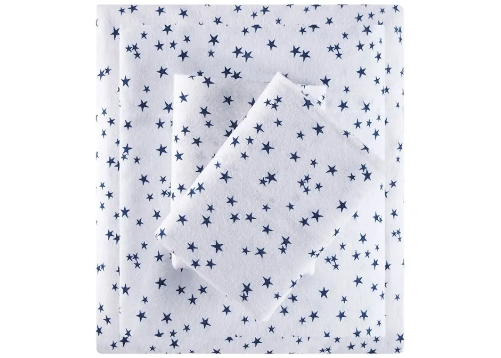 Olliix by Intelligent Design Cozy Soft Blue Stars Twin XL Cotton Novelty Print Flannel Sheet Set