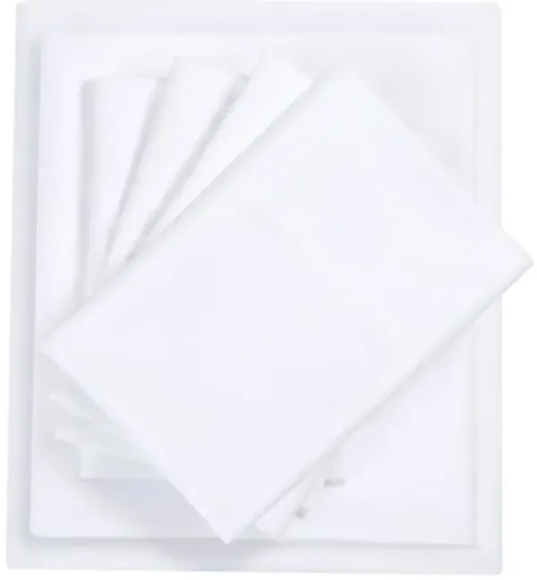 Olliix by Intelligent Design Microfiber White Twin Sheet Set with Side Storage Pockets