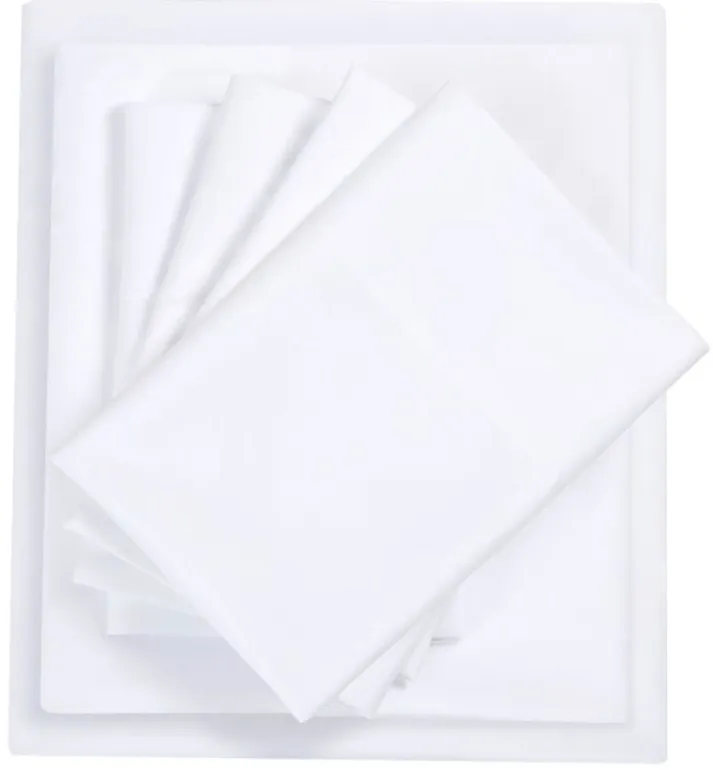 Olliix by Intelligent Design Microfiber White Twin XL Sheet Set with Side Storage Pockets