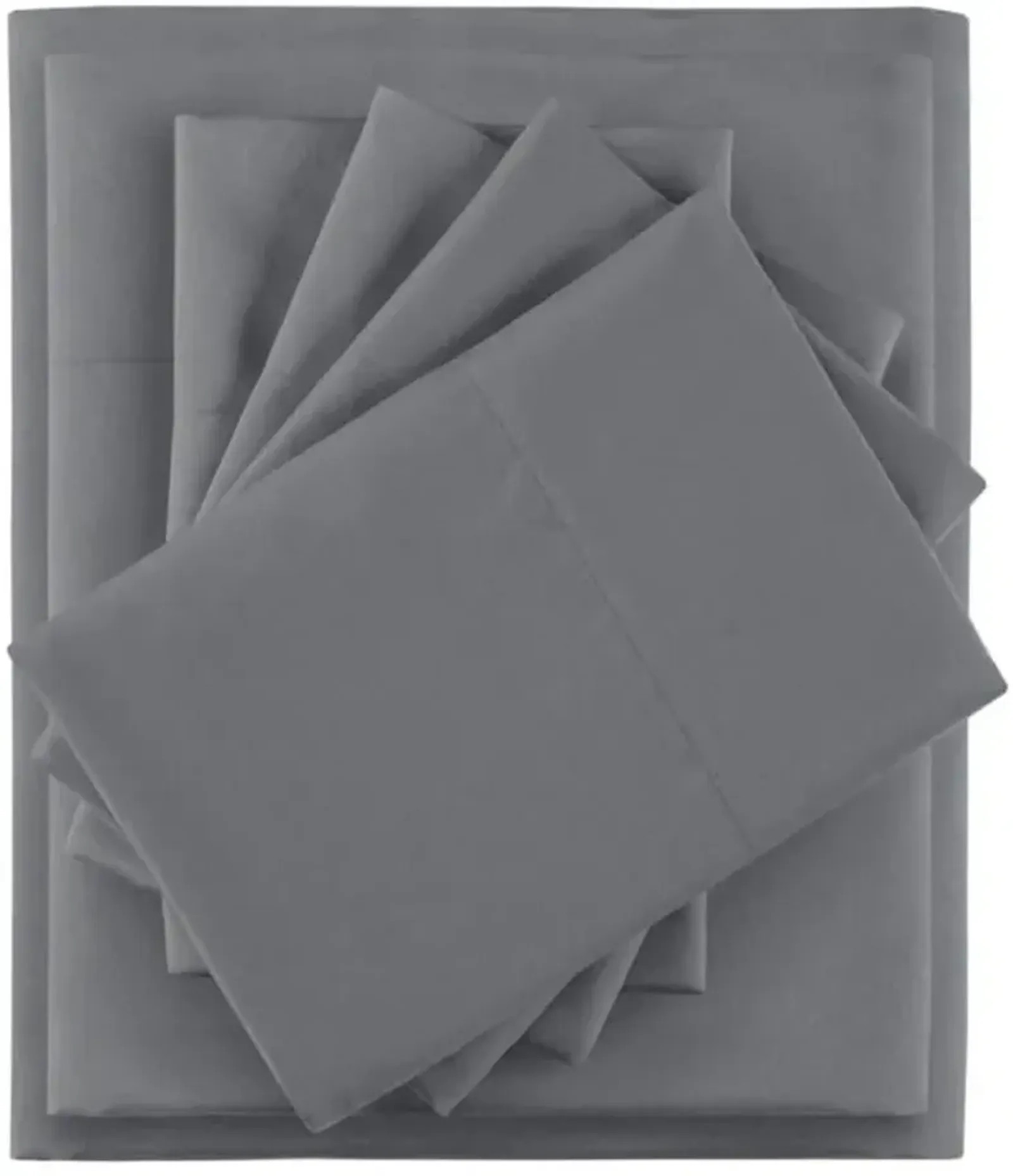 Olliix by Intelligent Design Microfiber Charcoal Twin Extra Large Sheet Set with Side Storage Pockets