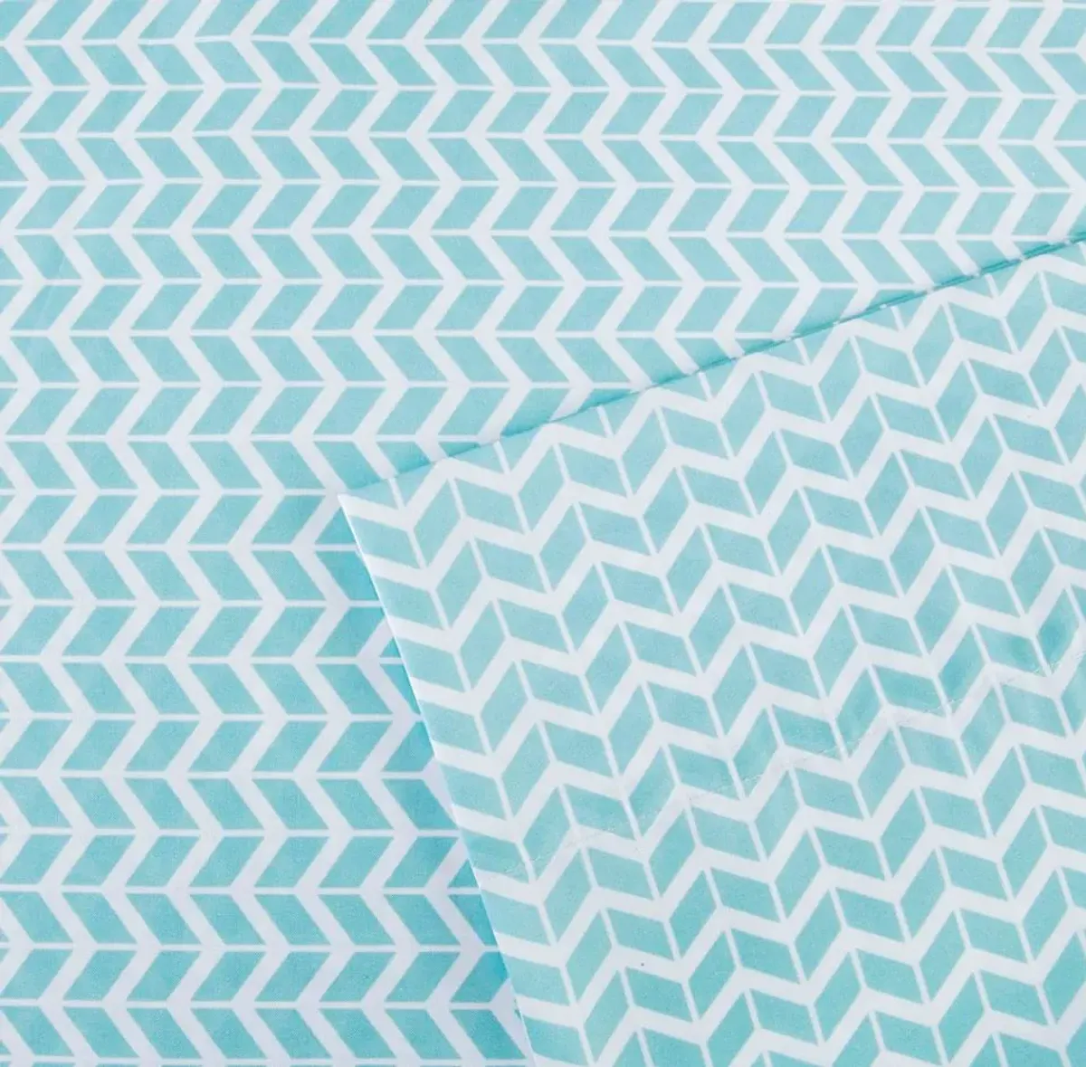 Olliix by Intelligent Design Chevron Aqua Twin Printed Microfiber Sheet Set