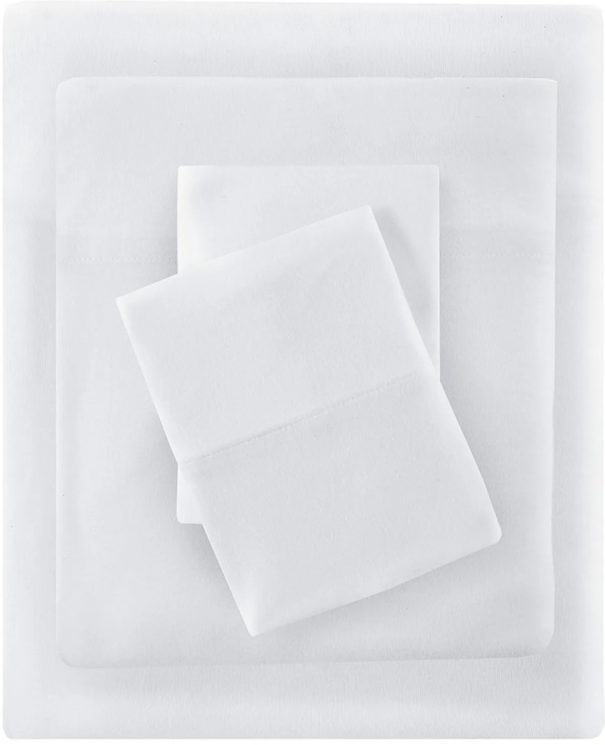 Olliix by Intelligent Design White Twin XL Cotton Blend Jersey Knit All Season Sheet Set
