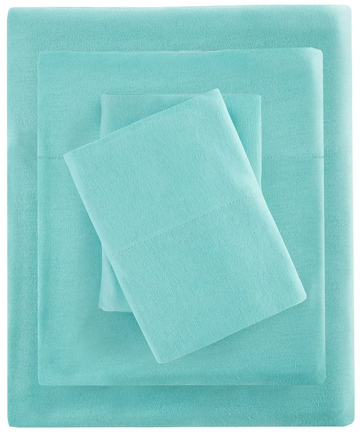 Olliix by Intelligent Design Aqua Twin Cotton Blend Jersey Knit All Season Sheet Set