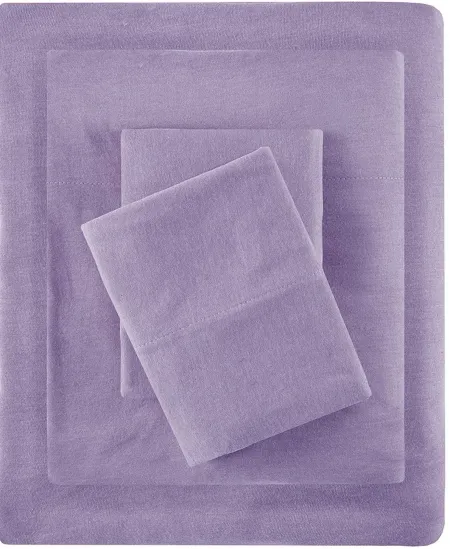 Olliix by Intelligent Design Purple Twin Cotton Blend Jersey Knit All Season Sheet Set
