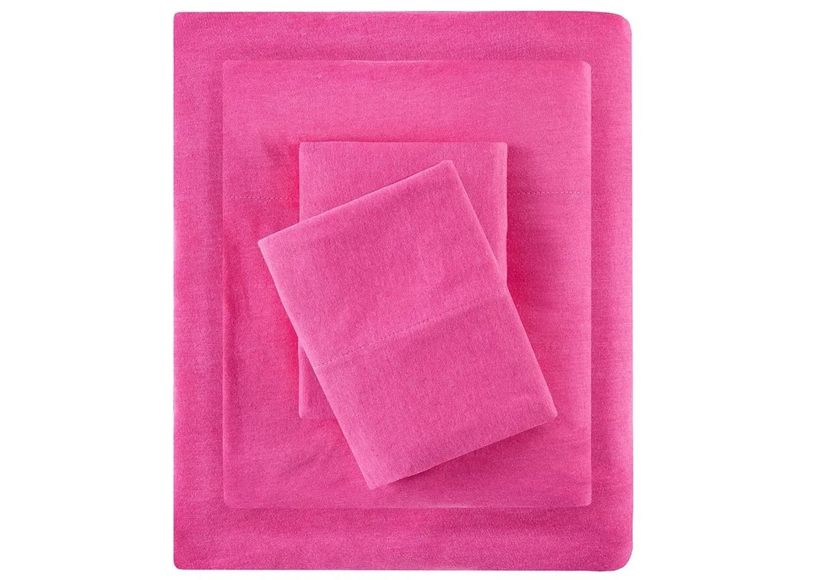 Olliix by Intelligent Design Pink Twin Cotton Blend Jersey Knit All Season Sheet Set