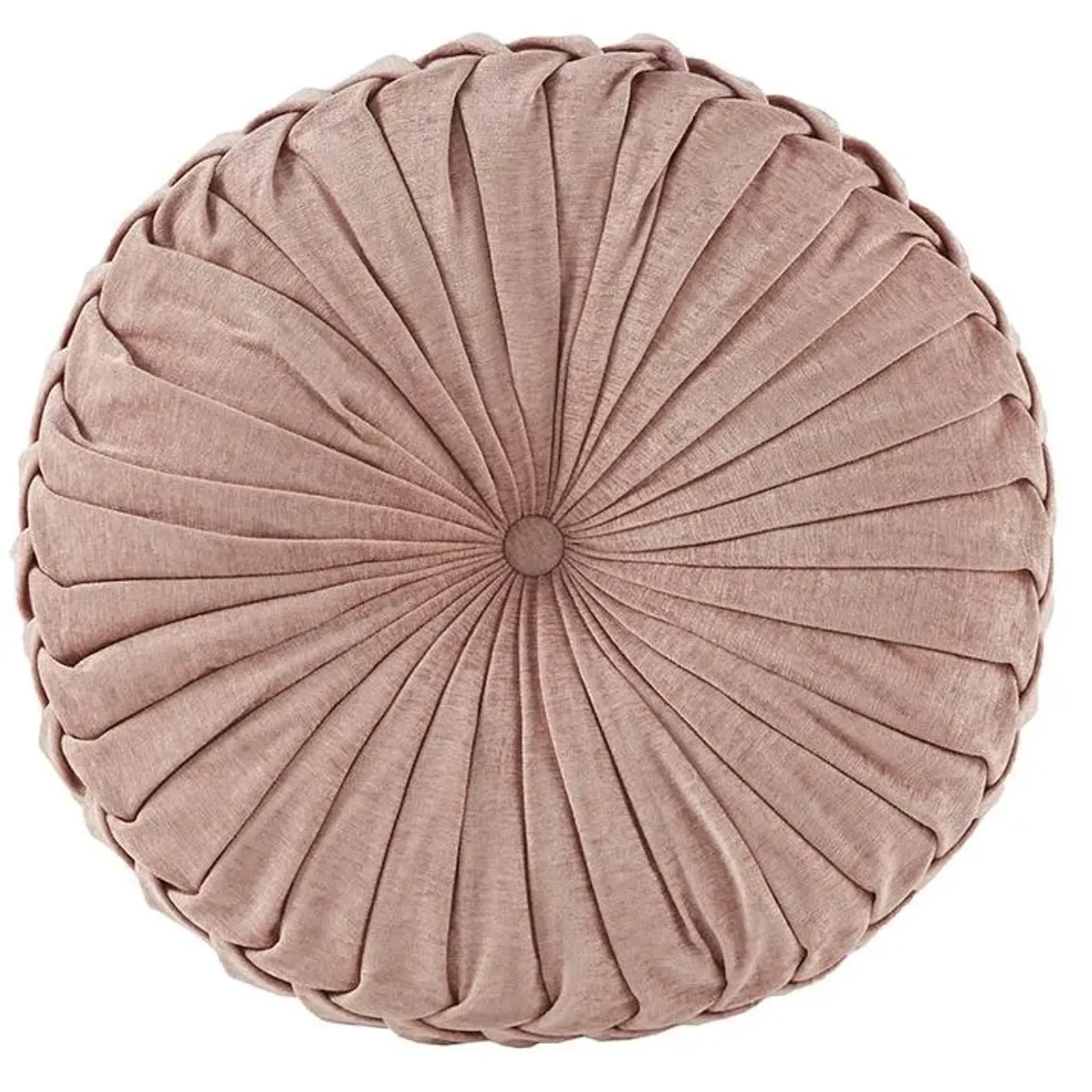 Olliix by Intelligent Design Loretta Blush 22" Diameter x 6" Poly Chenille Round Floor Pillow Cushion