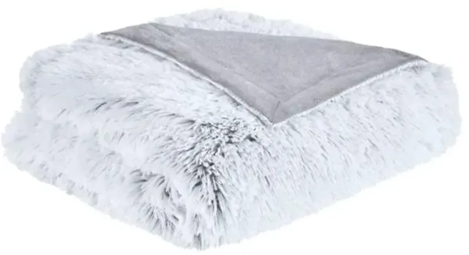 Olliix by Intelligent Design Emma Grey Faux Fur Throw