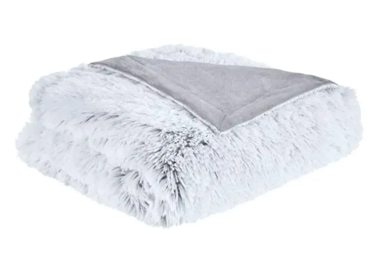 Olliix by Intelligent Design Emma Grey Faux Fur Throw