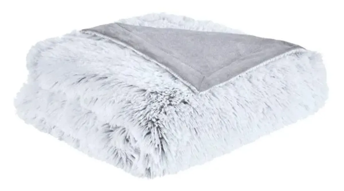 Olliix by Intelligent Design Emma Grey Faux Fur Throw