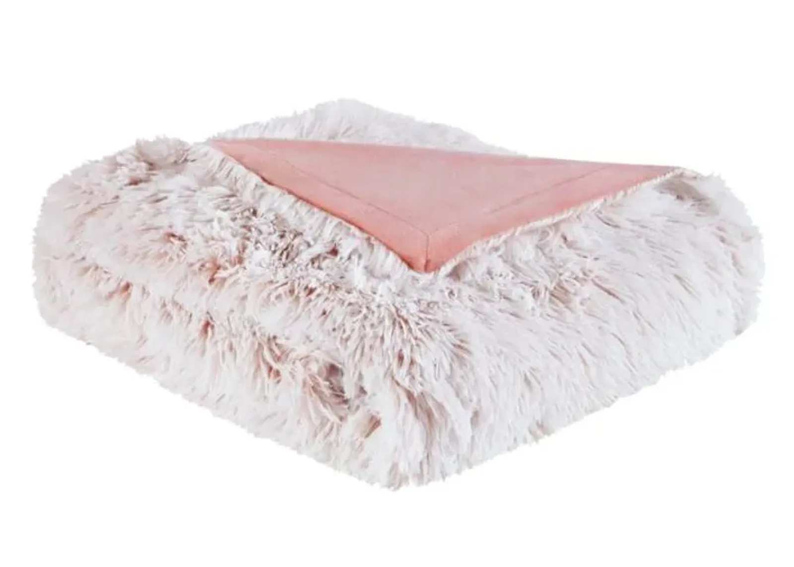 Olliix by Intelligent Design Emma Blush Faux Fur Throw