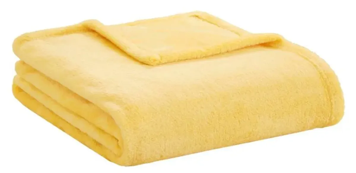 Olliix by Intelligent Design Microlight Plush Yellow Throw