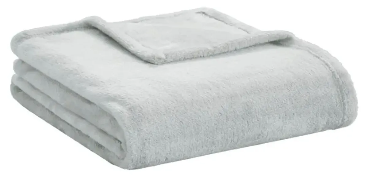 Olliix by Intelligent Design Microlight Plush Grey Throw