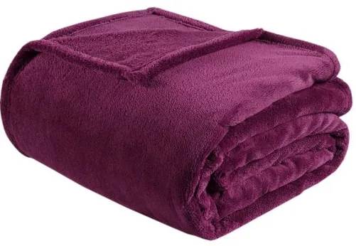 Olliix by Intelligent Design Microlight Plush Purple Twin/Twin XL Oversized Blanket