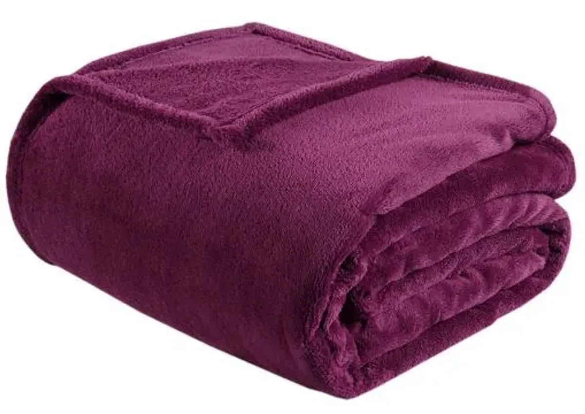 Olliix by Intelligent Design Microlight Plush Purple Full/Queen Oversized Blanket