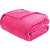 Olliix by Intelligent Design Microlight Plush Pink Full/Queen Oversized Blanket