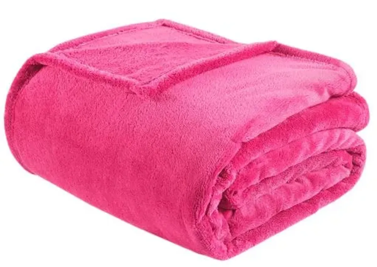 Olliix by Intelligent Design Microlight Plush Pink King Oversized Blanket