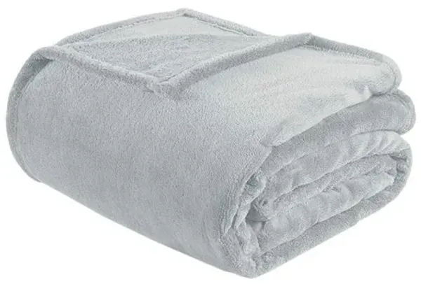 Olliix by Intelligent Design Microlight Plush Grey King Oversized Blanket