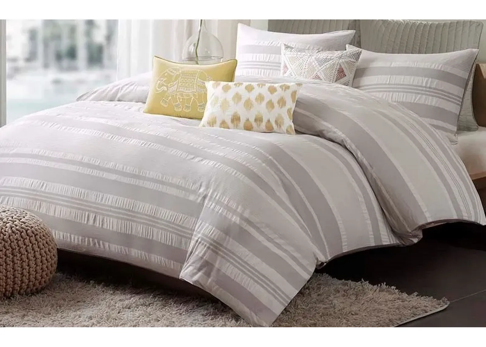 Olliix by INK+IVY Grey Full/Queen Lakeside Comforter Mini Set