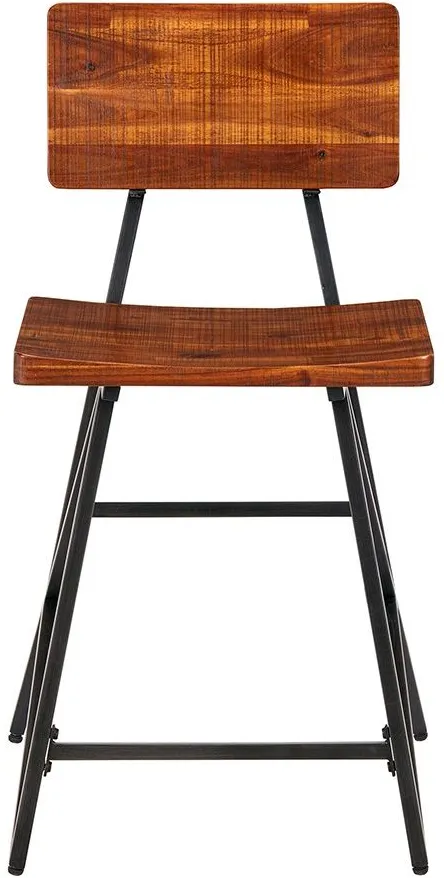Olliix by INK+IVY Reclaimed Wood/Gun Metal Trestle Counter Height Stool