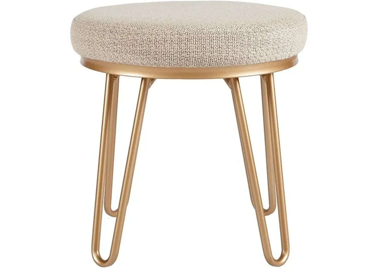 Olliix by INK+IVY Tan/Gold Beverly Round Stool