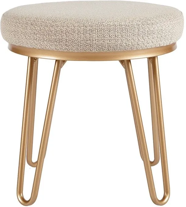 Olliix by INK+IVY Tan/Gold Beverly Round Stool
