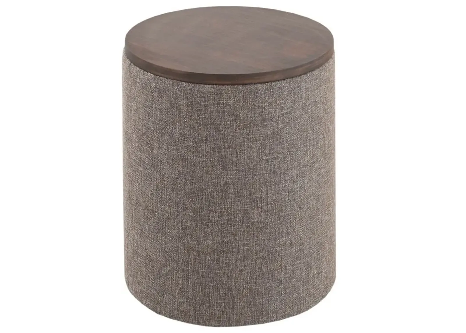 Olliix by INK+IVY Marta Grey Storage Round Ottoman