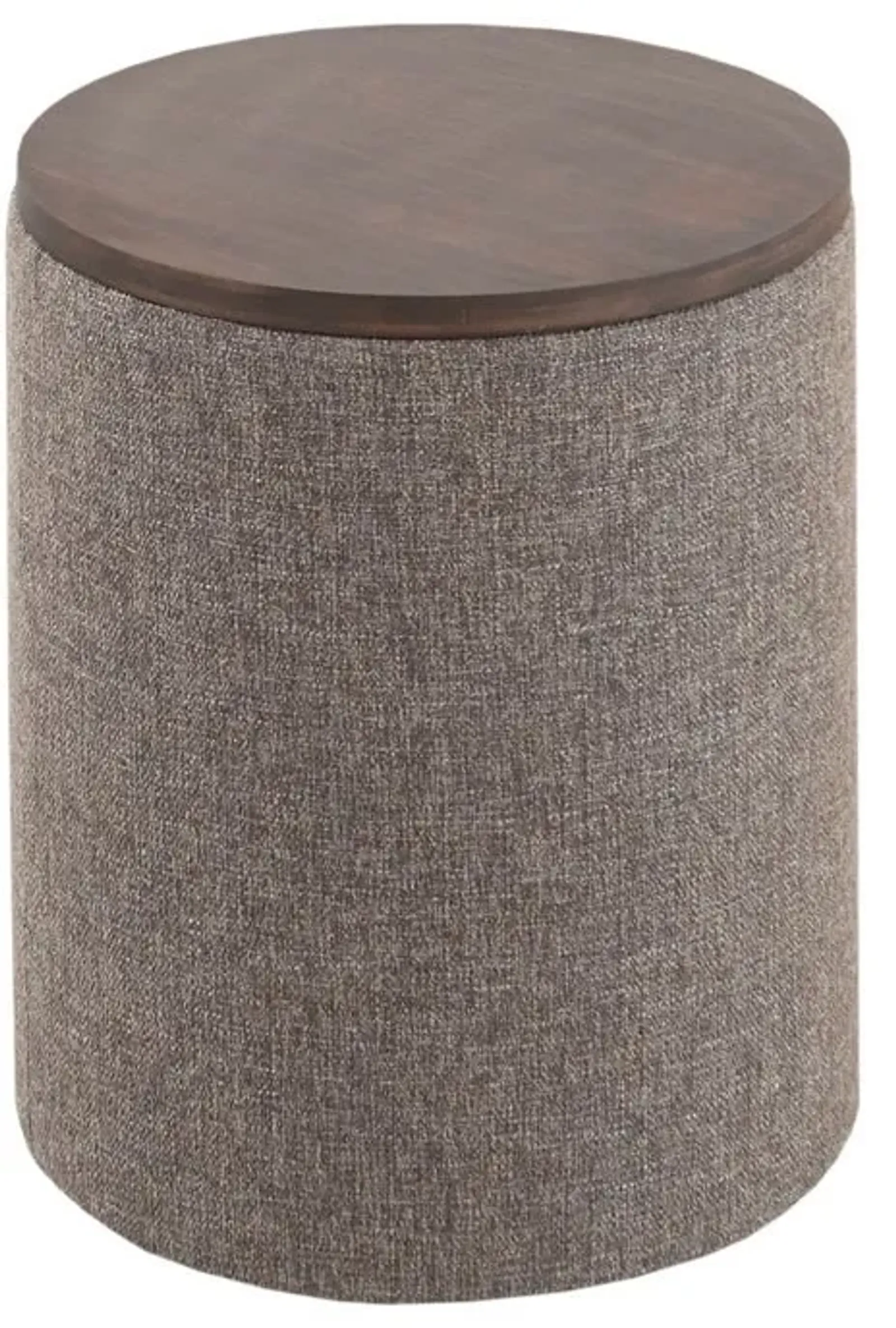 Olliix by INK+IVY Marta Grey Storage Round Ottoman