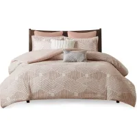 Olliix by INK+IVY Blush King/California King Ellipse Cotton Jacquard Comforter Set
