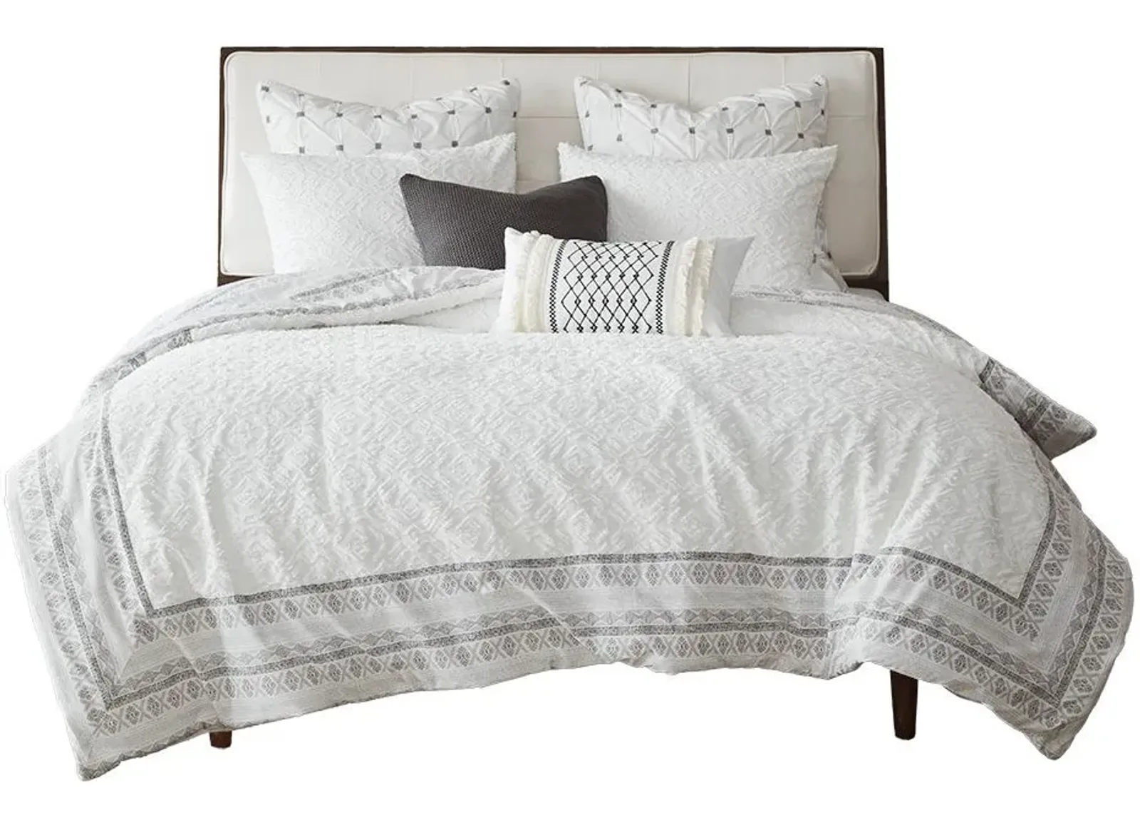 Olliix by INK+IVY Gray Full/Queen Mill Valley Reversible Cotton Comforter Set