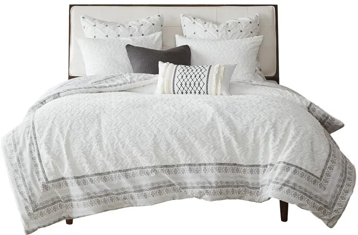 Olliix by INK+IVY Gray Full/Queen Mill Valley Reversible Cotton Comforter Set