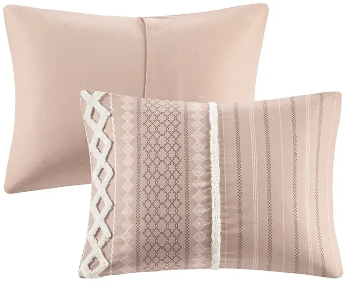 Olliix by INK+IVY Imani Blush Full/Queen Cotton Comforter Mini Set
