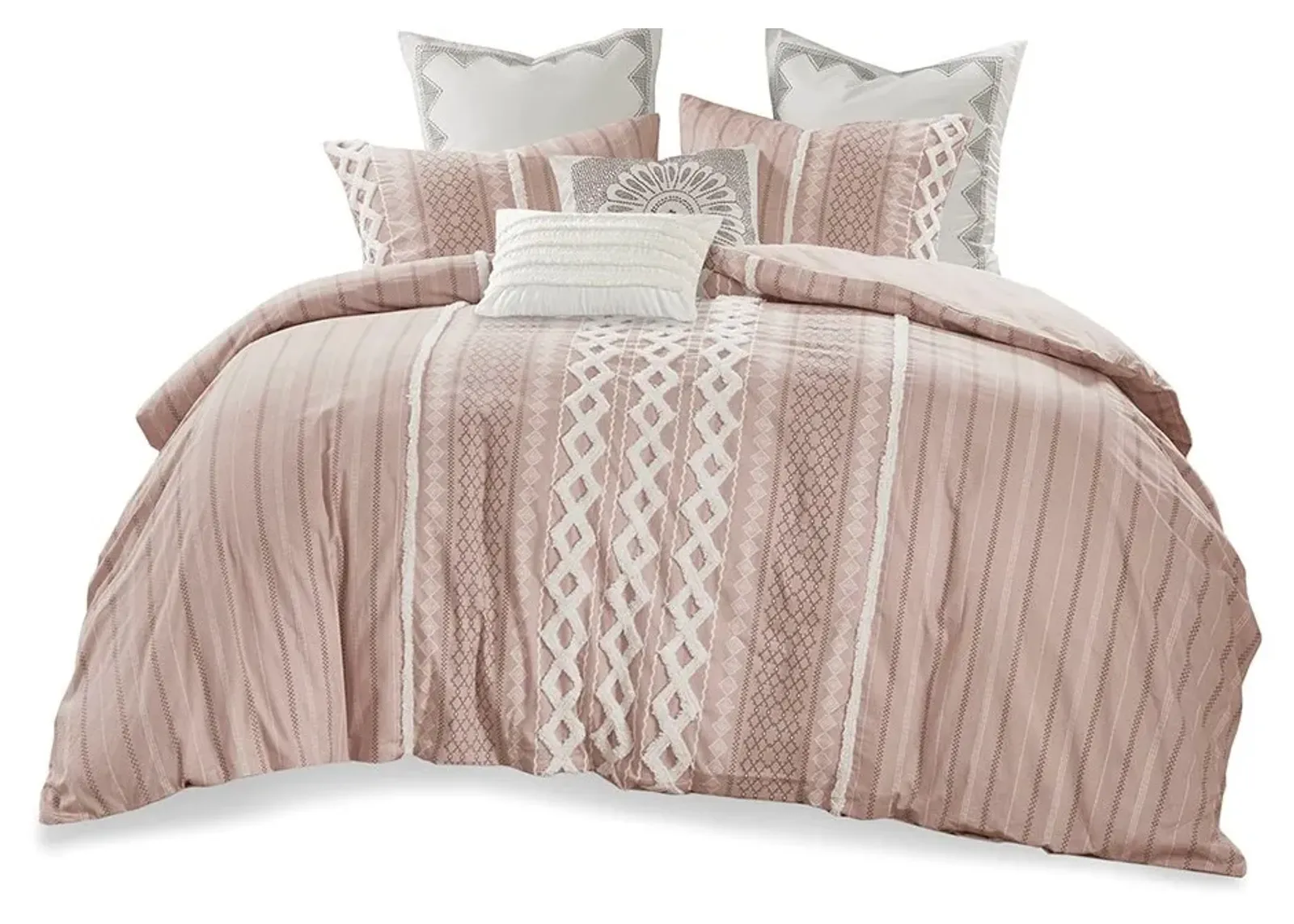 Olliix by INK+IVY Imani Blush Full/Queen Cotton Comforter Mini Set