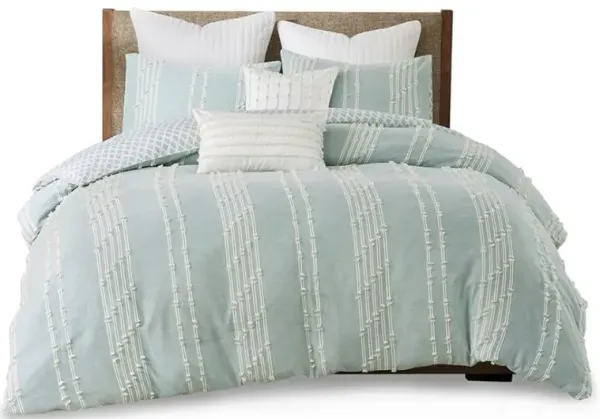 Olliix by INK+IVY Kara Aqua Full/Queen Cotton Jacquard Comforter Set
