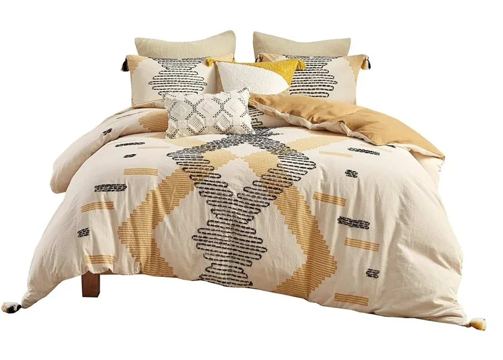 Olliix by INK+IVY Arizona 3 Pieces Yellow Full/Queen Cotton Comforter Set